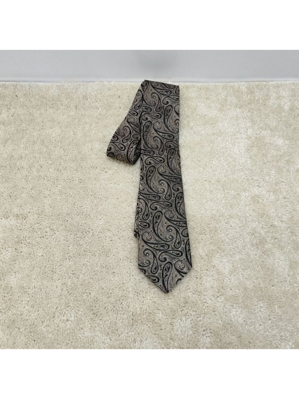 Chaps Silk Necktie Mens Paisley Jacquard Woven Classic Width Formal Neck Tie VGC